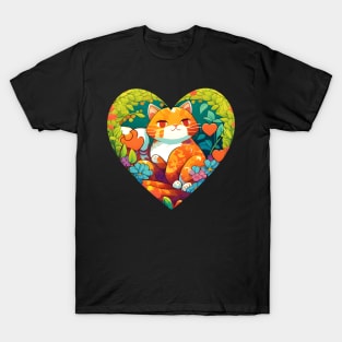 Floral kitty - Cat Heart Filled With Flowers T-Shirt